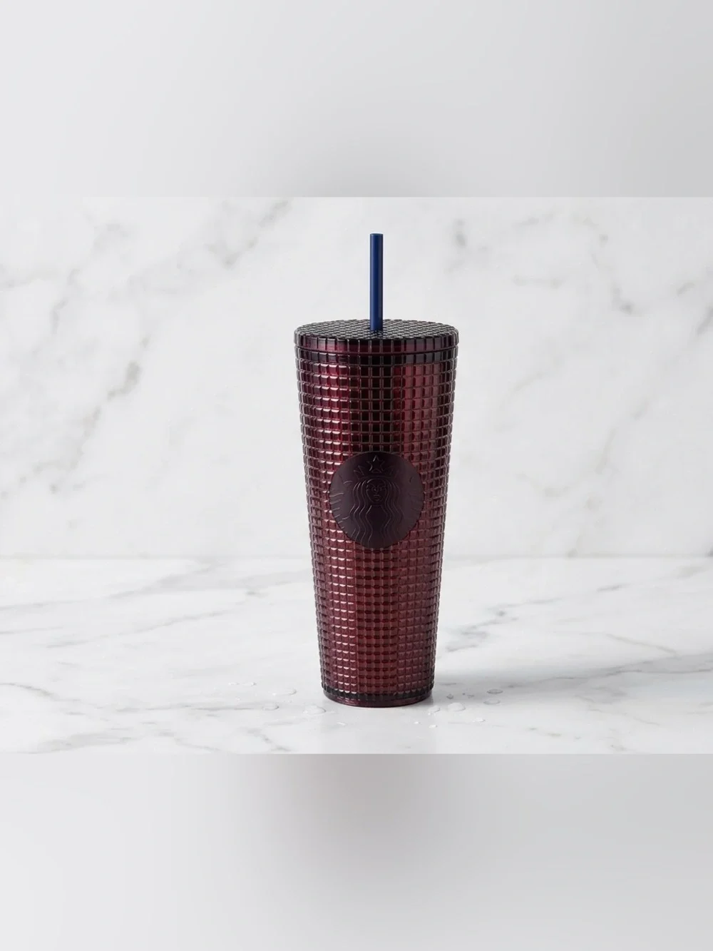 Starbucks 2020 Winter Disco Grid Venti Cold Cup Tumbler 24 oz Plum Berry NWT